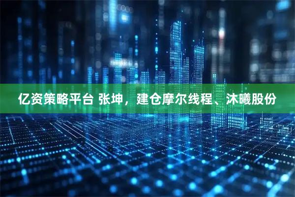 亿资策略平台 张坤，建仓摩尔线程、沐曦股份